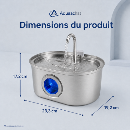 Fontaine à Eau pour Chat en Acier Inoxydable